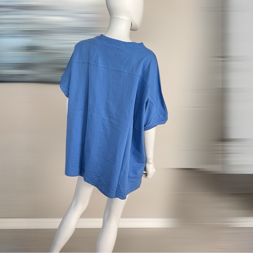 FANTASTIC FAWN Blue sequin Cocktail Graphic French Terry T-Shirt S M L - Picture 8 of 10